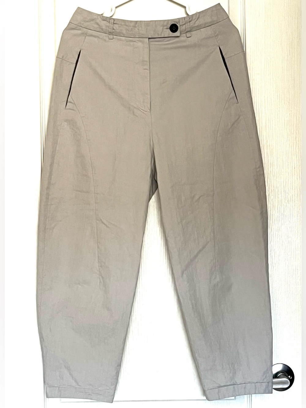 G.BOTTICELLI Off White Curved Barrel Leg Pants Trouser Korean Tag 55 US 4(S)